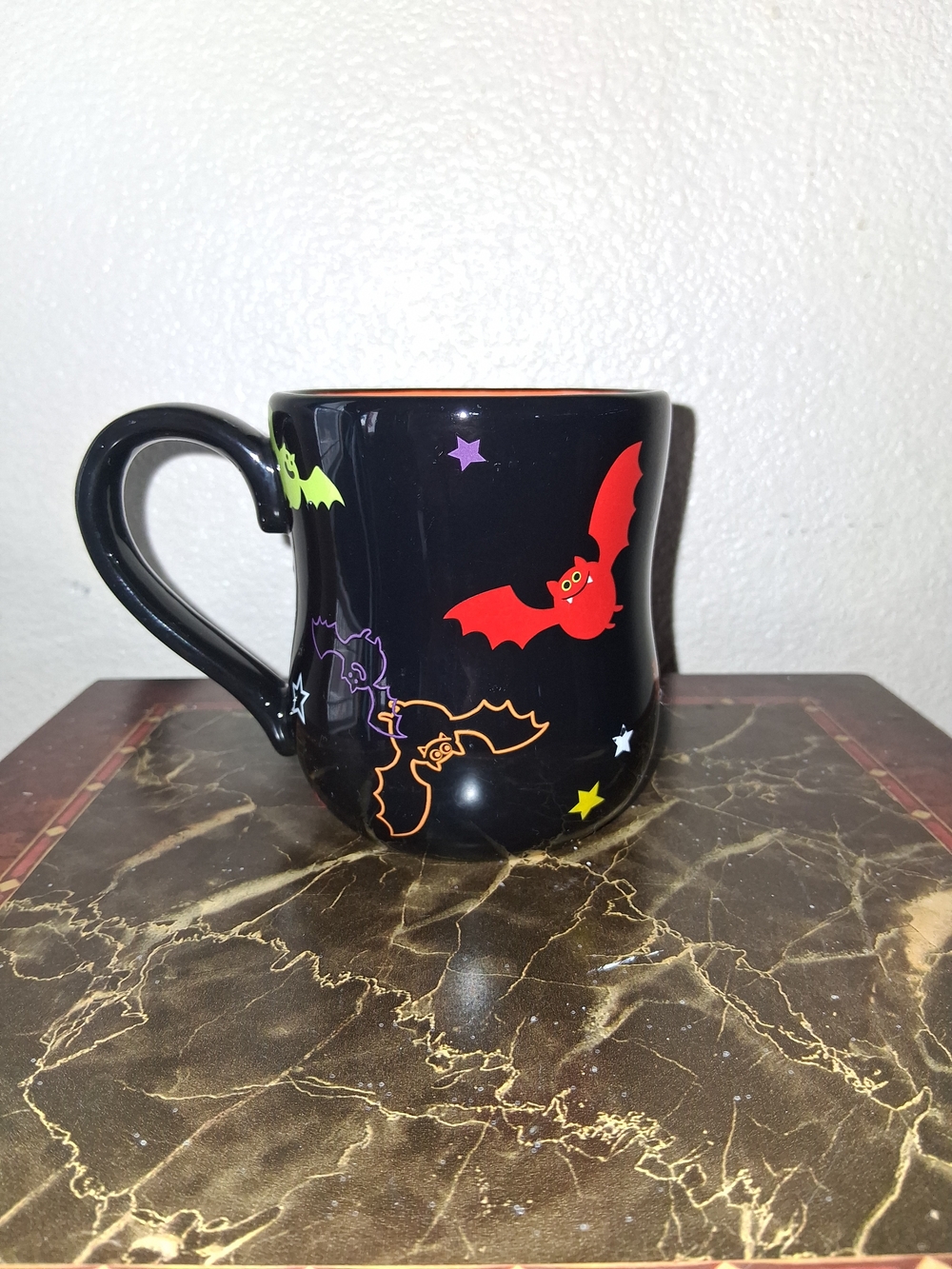 Black Halloween Bat Ceramic Coffee Mug Vintage Collectible 2007 Harry & David